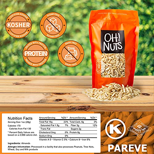 Oh! Nuts Blanched Slivered Almonds | 24oz Bulk Bag Raw Unsalted ...