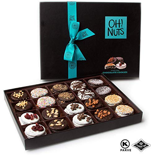 Oh! Nuts Chocolate Covered Cookie Gift Baskets, 20 Variety Gourm