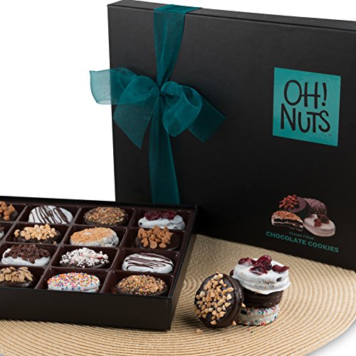 Oh! Nuts Chocolate Covered Cookie Gift Baskets, 20 Variety Gourm