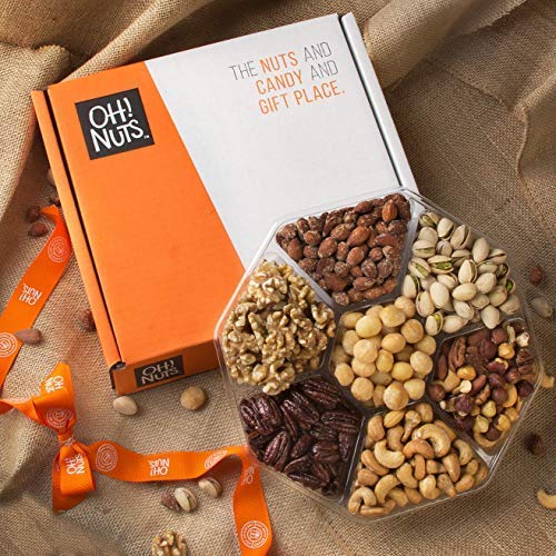 Oh! Nuts Christmas, Gourmet Nut Gift Baskets, Jumbo 2Lb 7 Variet