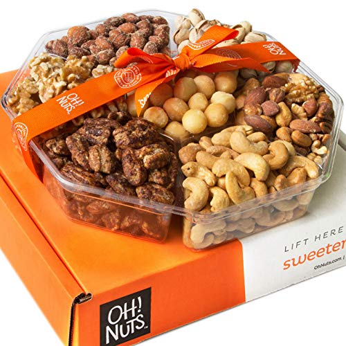 Oh! Nuts Christmas, Gourmet Nut Gift Baskets, Jumbo 2Lb 7 Variet