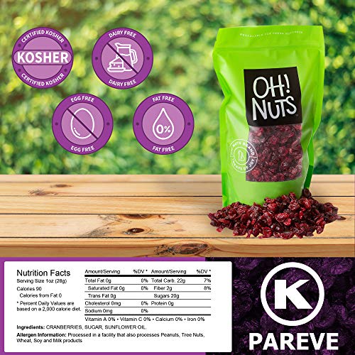 Oh! Nuts Dried Cranberries | 36Oz Bulk Bag Sweetened Craisins Fo