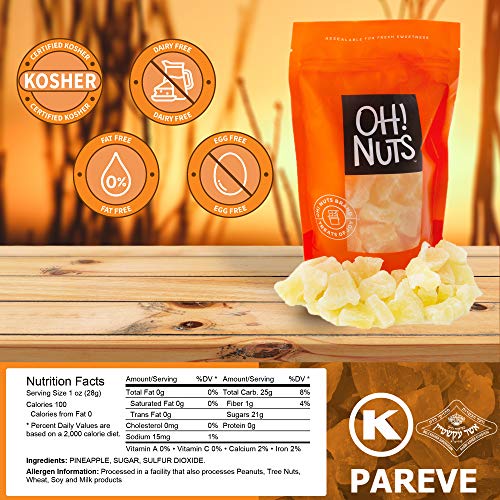Oh! Nuts Dried Pineapple Chunks | 24Oz Bulk Bag Of Fresh Sweet D