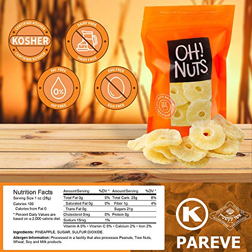 Oh! Nuts Dried Pineapple Rings | 24Oz Bulk Bag Of Fresh Sweet De