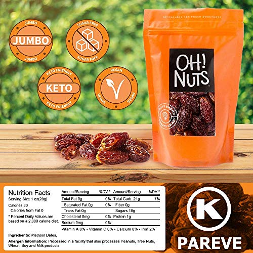 Oh! Nuts Medjool Dates Super Jumbo California Dates | Dried Plum