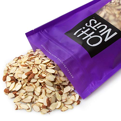 Oh! Nuts Natural Sliced Almonds | 24oz Bulk Bag Supply of Raw Un...
