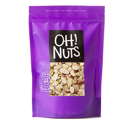 Oh! Nuts Natural Sliced Almonds | 24oz Bulk Bag Supply of Raw Un...