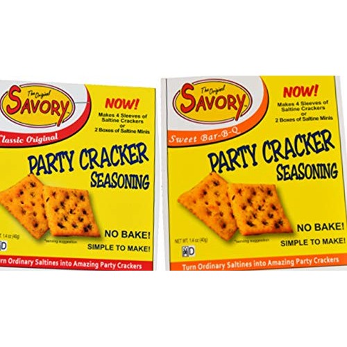 Savory Saltine Seasoning 2-Pack -- 1 Original, 1 Bar-B-Q Plus 2