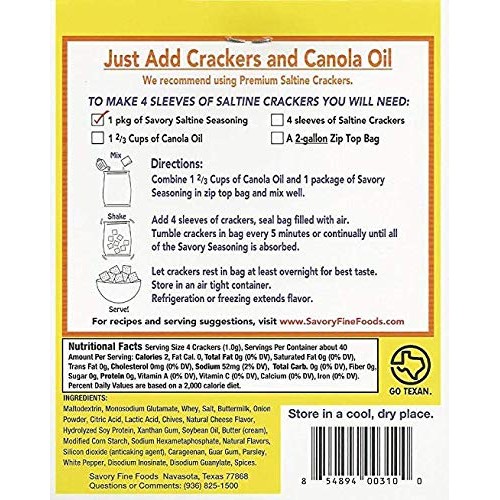 Savory Saltine Seasoning Bundle, 1.4 Ounce, Light Salt, 2 Pack P