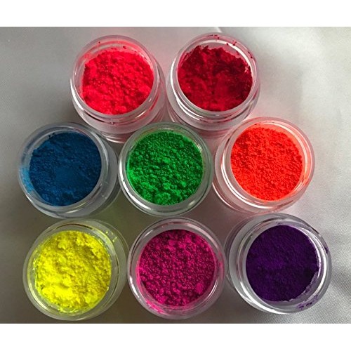 Fluorescent Neon Luminous Set 8 Colors Petal Dust 4 Grams Each