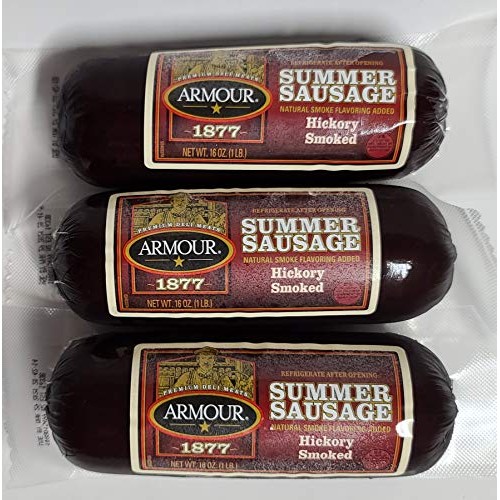 Armour 1877 Hickory Smoked Summer Sausage, 16 Oz Sticks 3 Pack