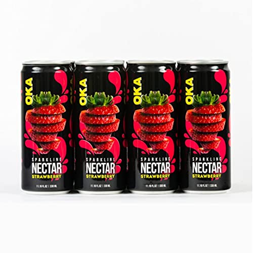 Oka Products Sparkling Strawberry Nectar 24/1 -Sparkling Juice D