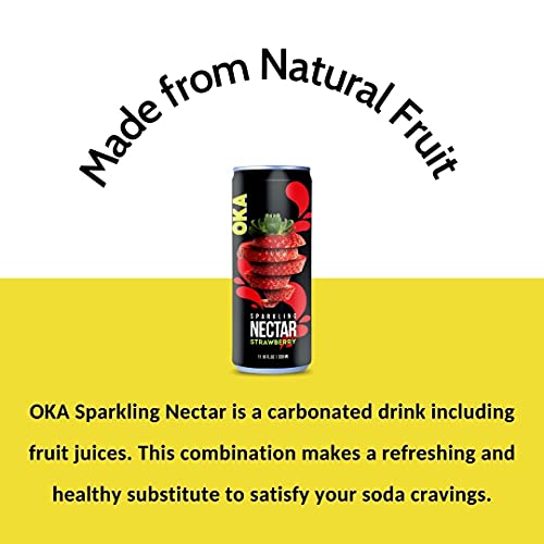 Oka Products Sparkling Strawberry Nectar 24/1 -Sparkling Juice D