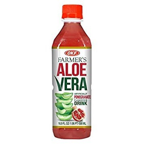 Okf Aloe Vera Drink In 16.9 Ounce Bottles Pomegranate, 6 Pack