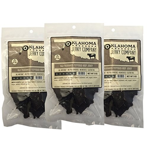 Old Fashioned Style Gluten Free Peppered Beef Jerky, Bulk 3 Pack