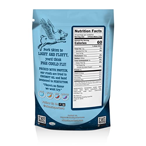 Keto Friendly Himalayan Pork Rinds Himalayan Pink Salt, 8oz Bag...