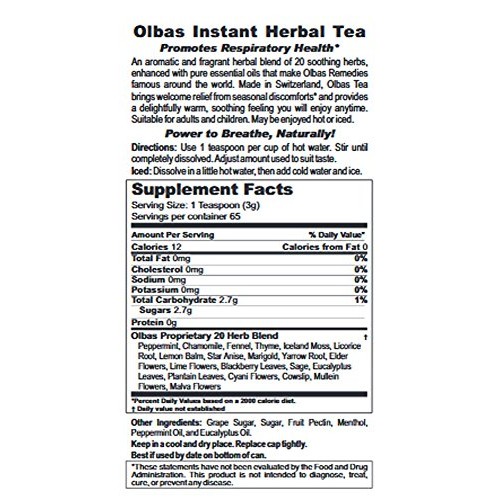 Olbas Instant Tea, Herbal, 7-Ounce Can Pack Of 2