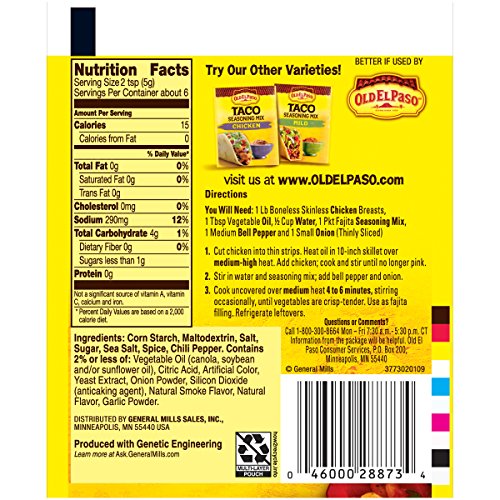 Old El Paso Fajita Seasoning Mix, Original, 1 Oz Pack Of 32