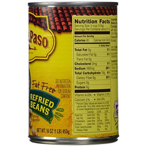 Old El Paso Fat Free Refried Beans 16 Oz Can