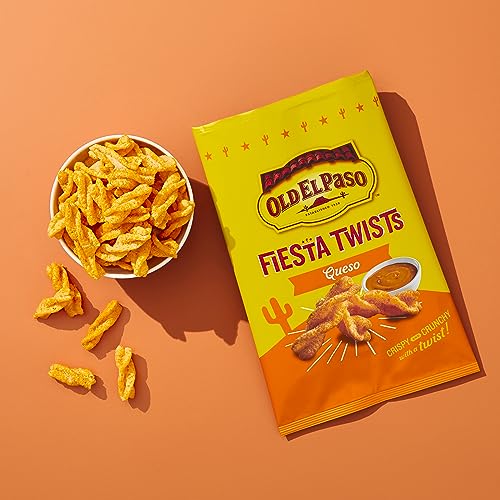 Old El Paso Fiesta Twists, Queso Cheese, Crispy Corn Snacks, 5.5 oz