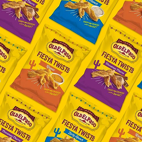 Old El Paso Fiesta Twists, Queso Cheese, Crispy Corn Snacks, 5.5 oz