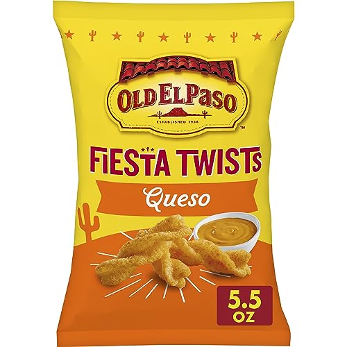Old El Paso Fiesta Twists, Queso Cheese, Crispy Corn Snacks, 5.5 oz