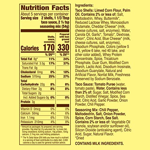 Old El Paso Stand N Stuff Bold Nacho Cheese Flavored Taco Dinne...