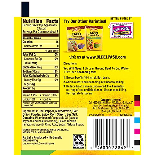 Old El Paso Taco Seasoning Mix, Original, 1 Oz