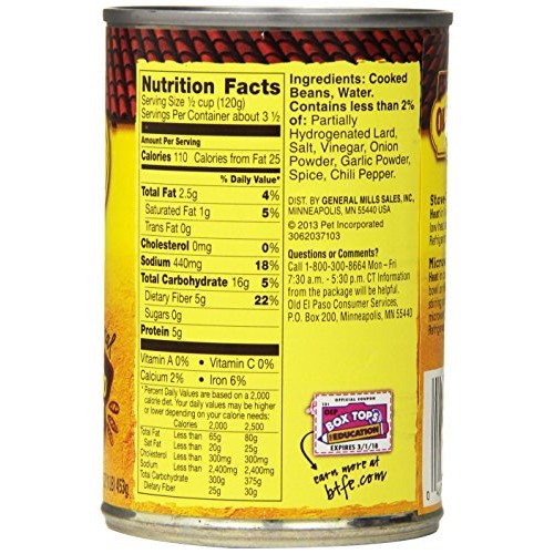 Oldelpaso Refried Beans, Large, 6 Pound