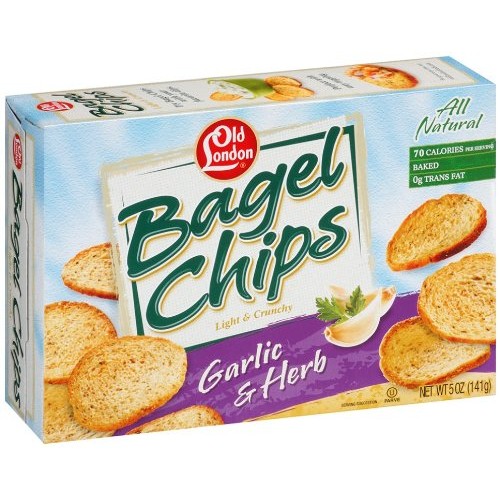 Old London Bagel Chips, Garlic And Herb, 5 Ounce Pack Of 12