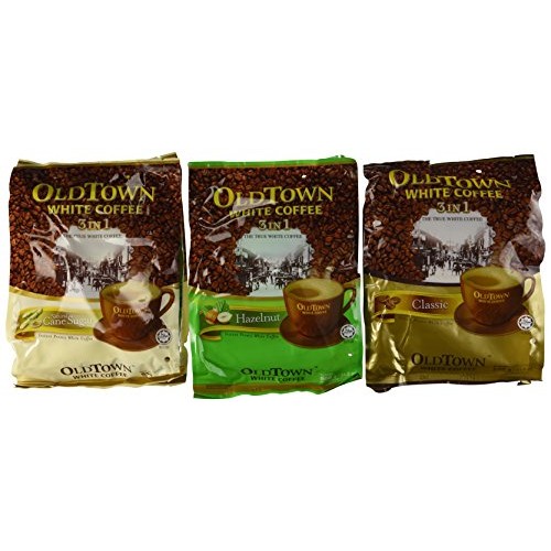 Old Town White Coffee 3 In 1 Variety Pack Classic, Natural Cane