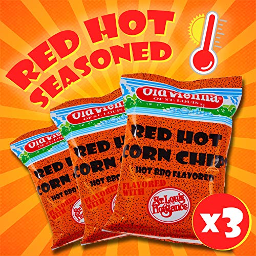 Old Vienna Of St. Louis Snacks Red Hot Corn Chips Hot Barbecue,