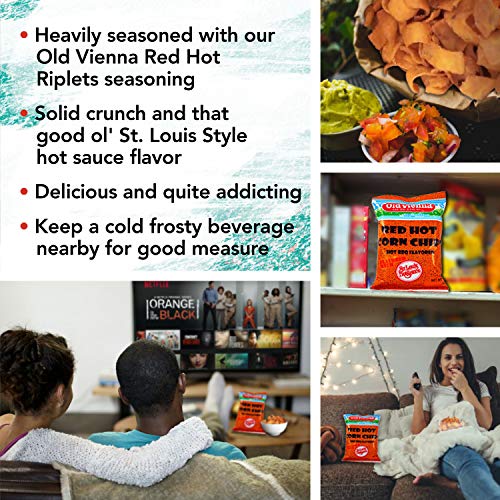 Old Vienna Of St. Louis Snacks Red Hot Corn Chips Hot Barbecue,
