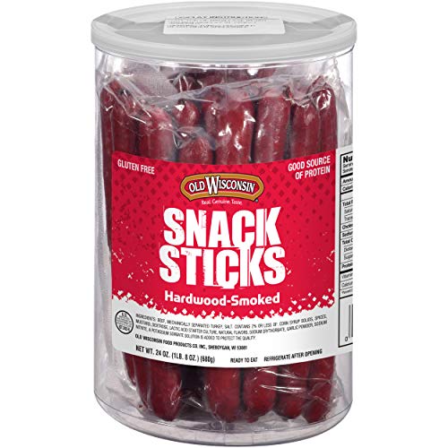 Old Wisconsin Beef Snack Sticks, High Protein, Gluten Free, 24 O
