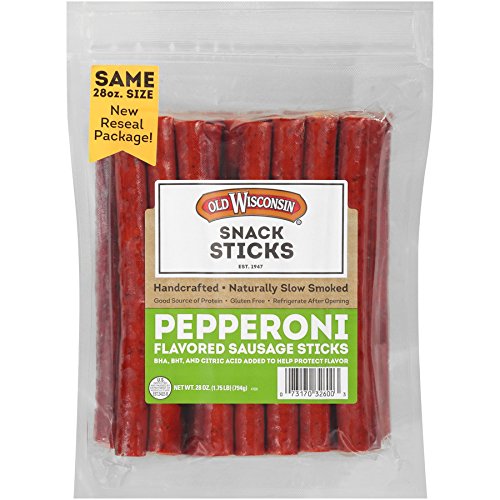 Old Wisconsin Pepperoni Sausage Snack Sticks, Naturally Smoked,