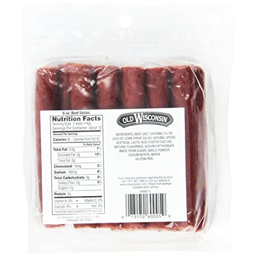 Old Wisconsin Snack Sticks, Beef, 5-Ounce Package