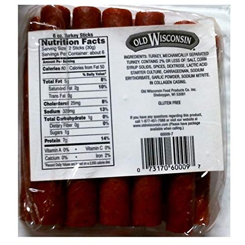 Old Wisconsin Snack Sticks, Original, 8-Ounce Package & Turkey S...