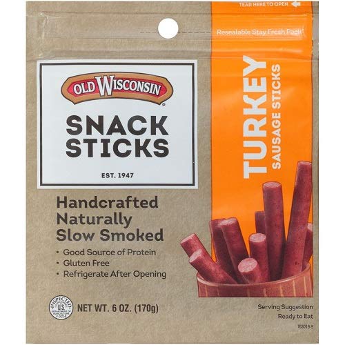 Old Wisconsin Turkey Sausage Snack Sticks, Naturally Smoked, Rea