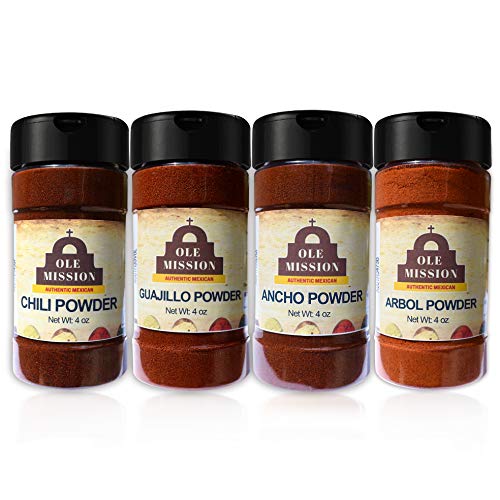 Chili Powder Kit 4 Pack 16 Oz - Tex Mex Pure Spice Mix, Ancho, G