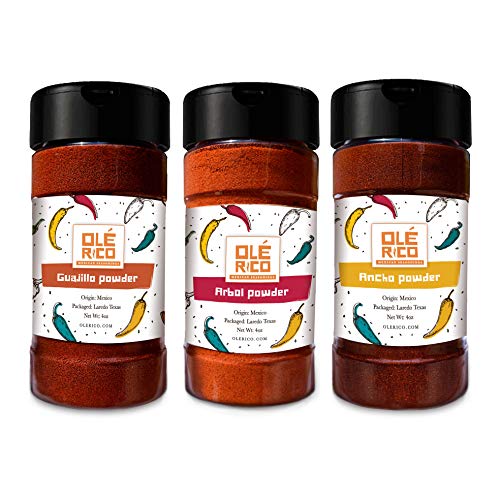 Chile Powder 3 Pack Bundle - Ancho, Guajillo And Arbol Set Holy