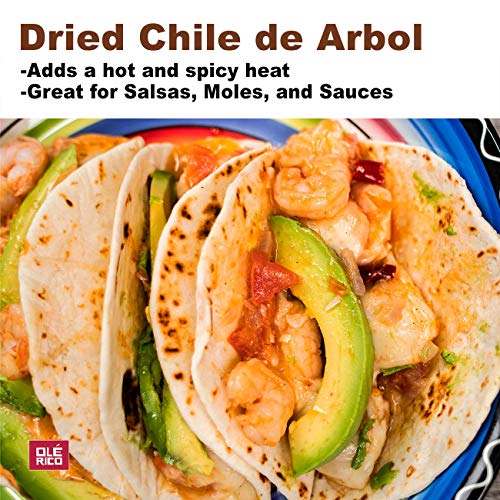 Dried Arbol Chiles Peppers 16 Oz, Great For Mexican Recipes, Sal