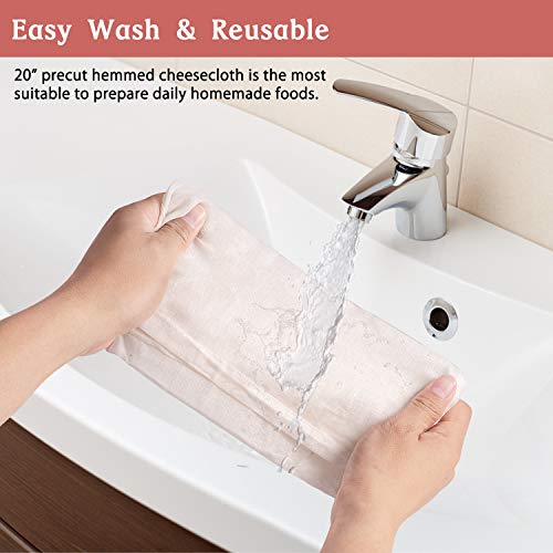 Olicity Cheesecloth, 20X20 Inch, Grade 90 Hemmed Cheese Cloths F