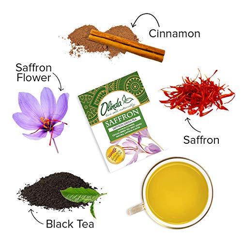 Olinda Saffron Black Tea, Natural Herbs And Cinnamon, 28 Tea Bag