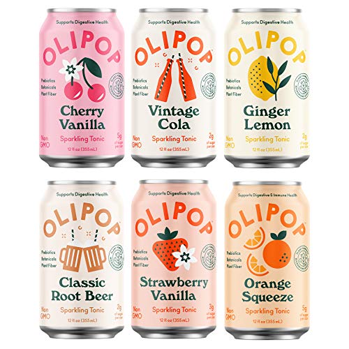 Olipop - 6-Flavor Soda Variety Pack, Healthy Soda Sampler, Prebi Olipop - 6-Flavor Soda Variety Pack, Healthy Soda Sampler, Prebi