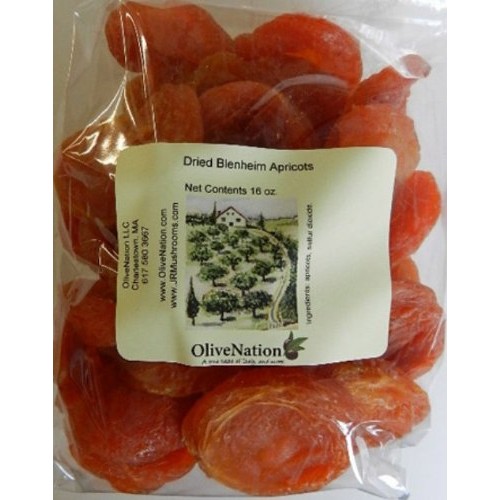 Olivenation Jumbo California Blenheim Whole Dried Apricots 1/2 Lb