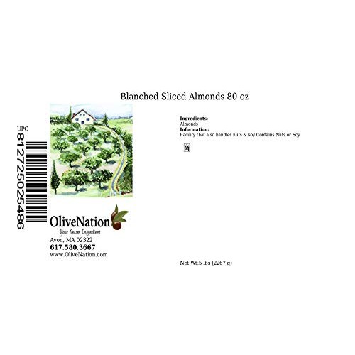 OliveNation Blanched Sliced Almonds, Skinless, Unsalted, Healthy...