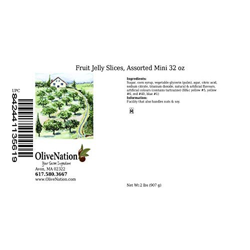 OliveNation Mini Fruit Jelly Slices, Assorted Colors and Flavors...