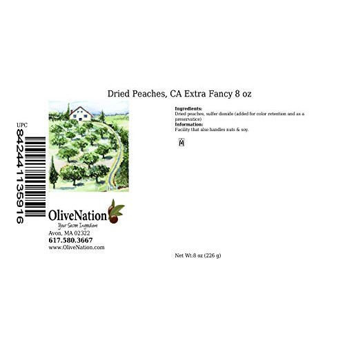 Olivenation Sun Dried California Peaches, Extra Fancy, No Sugar