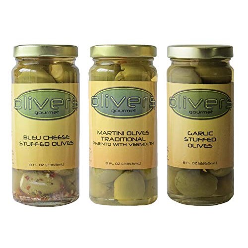 Olivers Gourmet Olives Gift Set - Blue Cheese Stuffed, Garlic St