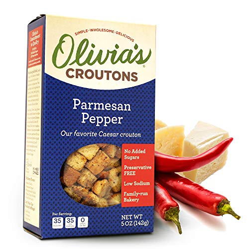 Parmesan Pepper Croutons For Salad - Salad Toppings Crunchy - Sa